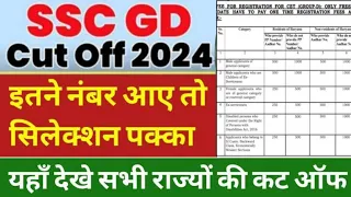 SSC GD Expected Cutoff || SSC GD EXPECTED NORMALISATION MARKS 2024 || SSC GDCut off 2024 State Wise
