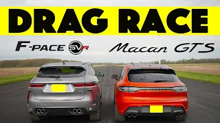2024 Jaguar F Pace SVR vs Porsche Macan GTS, Closer than ever. Drag and Roll Race.