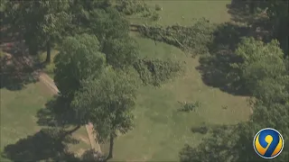 Chopper 9 flies over Rock Hill storm damage