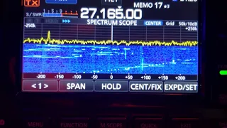 Weird signal pattern on the Icom 7300 (11 meters) Waterfall Display 12/25/2021