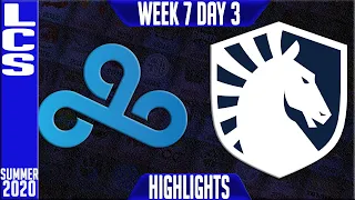 C9 vs TL Highlights | LCS Summer 2020 W7D3 | Cloud9 vs Team Liquid