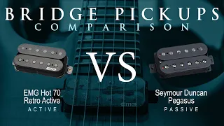 EMG HOT 70 RETRO ACTIVE vs Seymour Duncan PEGASUS - Bridge Pickup Guitar Tone Comparison Demo