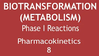 Biotransformation (Metabolism) Phase I Reactions (Pharmacokinetics Part 8) | Dr. Shikha Parmar