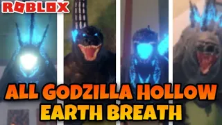 ALL GODZILLA HOLLOW EARTH BREATH | Roblox Kaiju Universe