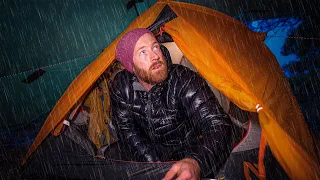 CAMPING In RAINSTORM - Heavy Rain and Strong Winds - Calm before the Storm.