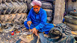 Гениальный мастер делает обувь из старых покрышек