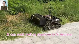 Hot Sale Crawler RC Lawn Mower for Hills (VTLM800) Mowing Videos China Factory Directly Sale