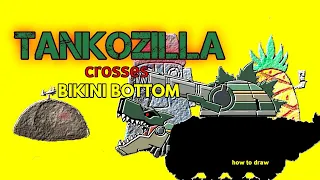 How to draw a cartoon tank, TANKOZILLA (Crosses Bikini Bottom), cara menggambar TANKOZILLA