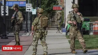 President Trump visits riot torn city of Kenosha - BBC News