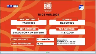 Sorteo Telebingo Triple - Dom.03-03-24 / EN VIVO