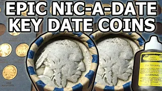 KEY DATE ALERT!!! Acid Date Restoration on 200 Buffalo Nickels (Final 2 Rolls + Wrap Up) Nic-A-Date