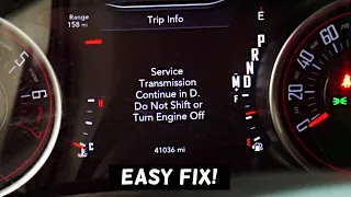 DODGE CHALLENGER SERVICE TRANSMISSION CONTINUE IN D, DO NOT SHIFT OR TURN CAR OFF