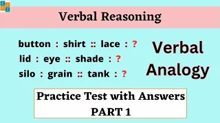 VERBAL ANALOGY TEST PART 1 || APTITUDE TEST || JOB PLACEMENT TEST || COGAT || GATE || OLSAT