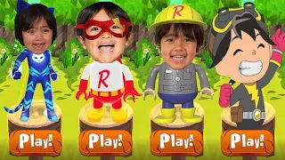 Tag with Ryan Kaji Real Life Costumes - Red Titan vs Deep Six vs Super Spy vs PJ Masks Catboy