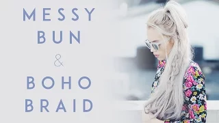 Messy Bun and Boho Braid (Two Minute Tutorial) | Kirsten Zellers