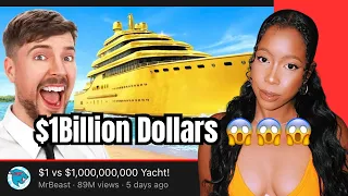 $1 vs $1,000,000,000 Yacht MrBeast Reaction
