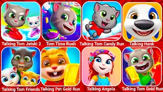 Talking Tom Jetski, Tom Time Rush, Talking Tom Candy Run, My Talking Hank, Talking Tom Friends....