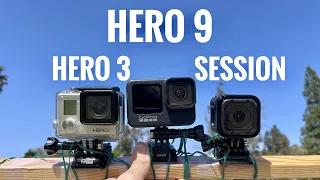 GoPro HERO 9 vs HERO 3 vs SESSION