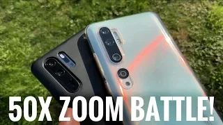 P30 Pro Vs. Mi Note 10: 50x ZOOM BATTLE (DAYLIGHT, MOON) | Most detailed comparison (incredible!)