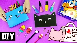 5 Super Cute Back-to-School DIY (Kawaii)  😻 📔 💙 Supplies and Organizers