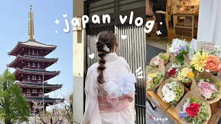 🍥 japan vlog ep.1 // asakusa & akihabara, kimono, sakura, flower miffy, sanrio store, pokemon, anime