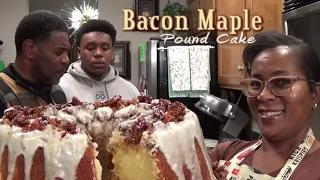 Bacon Maple Pound Cake🥓 | Candied Pecans With A Vanilla Butter Glaze | He Was So Confused!😖😆🤣😂