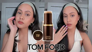 TOM FORD TRACELESS FOUNDATION STICK DEMO & REVIEW | on acne prone textured skin | 7.0 Tawny