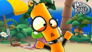Panic at the Summer Beach Picnic! | Rob the Robot | Moonbug Kids Tiny TV | Preschool Cartoons