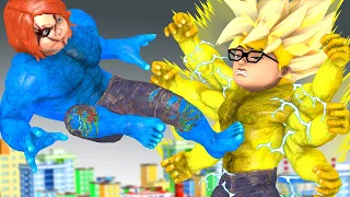 Nick Transform Super Gold Nickhulk 6 Hands vs Giant Chucky Save The World - Scary Teacher 3D Story