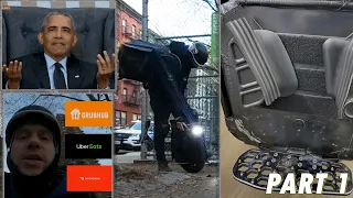 Uber Food Delivery in New York City on Gyrocycle in January (Part 1) - UberEats DoorDash Grubhub