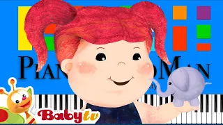 Miss Mary Mack - BabyTV Slow EASY Medium 4K Piano Tutorial