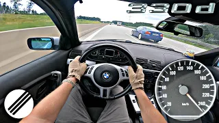 BMW E46 330d *STAGE 2* TOP SPEED DRIVE ON GERMAN AUTOBAHN🏎