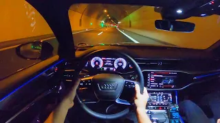 2021 AUDI A6 AVANT 40 TDI 204 PS NIGHT POV AUTOBAHN DRIVE SINGEN (60 FPS) (GPS)