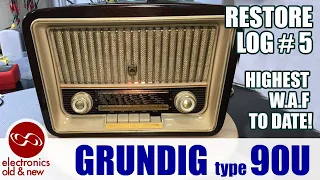 Grundig type 90u tube radio restoration, part 5. Project completed with highest W.A.F. ever!.