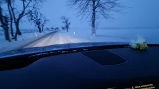 Зима в Германии. Еду на работу. Зимние дороги.