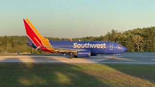 Evening Plane-Spotting of Southwest Airlines, A Boeing 737 Manchester-Boston Regional Airport, KMHT