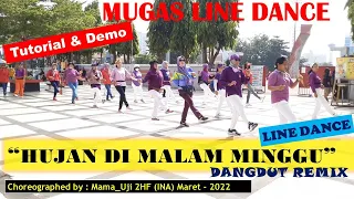 #TUTORIAL & #DEMO | #HUJAN DI MALAM #MINGGU #DangMix LINE DANCE | SEMARANG | Choreo by  Mama_Uji 2HF