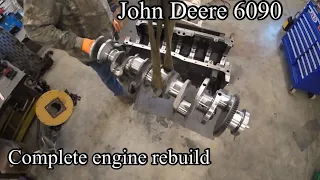 John Deere 850j dozer 6090 9.0 full engine rebuild after it was ran without oil part 4