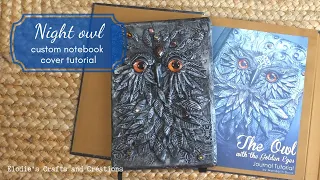 Owl notebook custom cover tutorial with air dry clay 🦉