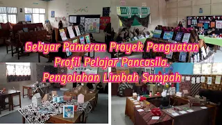 Gebyar Pameran P5. Tema: Gaya Hidup Berkelanjutan (Pengolahan Limbah Sampah). SMP Negeri 1 Klirong