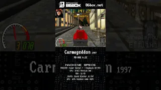 Carmageddon (1997) running on MS-DOS 6.22 — #retrogaming #msdos #msdosgames