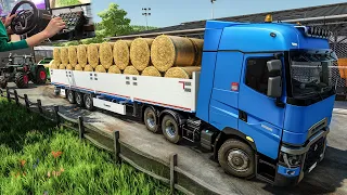 Easiest way to collect 100 straw bales ultra fast with truck | FS 22 Thrustmaster T248 gameplay