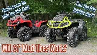 Will 31" Mud Tires Work On A Can-Am Outlander 650 XMR? | 31" System 3 XM310 First Ride | Knarly Mud!