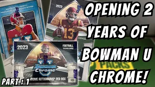 PROSPECT HUNTING! Opening 2022 and 2023 Topps Bowman Chrome U Hobby Boxes!