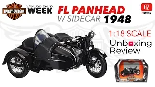 Unboxing Harley Davidson 1948 FL Panhead W sidecar 1/18 scale by Maisto - Dnation