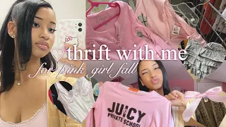 thrift with me for pink girl fall! + haul ♡