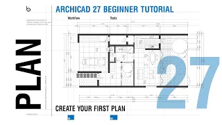 ArchiCAD 27 First House Plan Drawing 2024 | Dimension Guide Tool