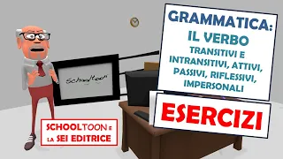 Grammatica Esercizi - Il verbo: transitivi e intransitivi, attivi e passivi, riflessivi, impersonali