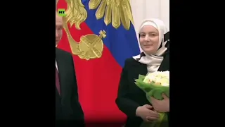 Putin Awards Chechen President Ramzan Kadyrov's Wife "Heroic Mother" Medal Russia President