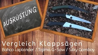 Vergleich Klappsägen: Bahco Laplander / Tajima G-Saw 210 / Silky Gomboy 210 (Schnitt-Test)